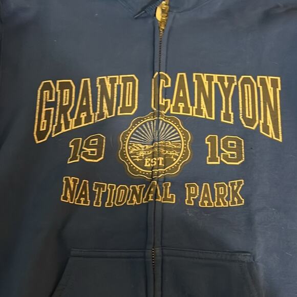 Royal Blue Authentic Grand Canyon zip hooded sweatshirt. - Picture 2 of 3